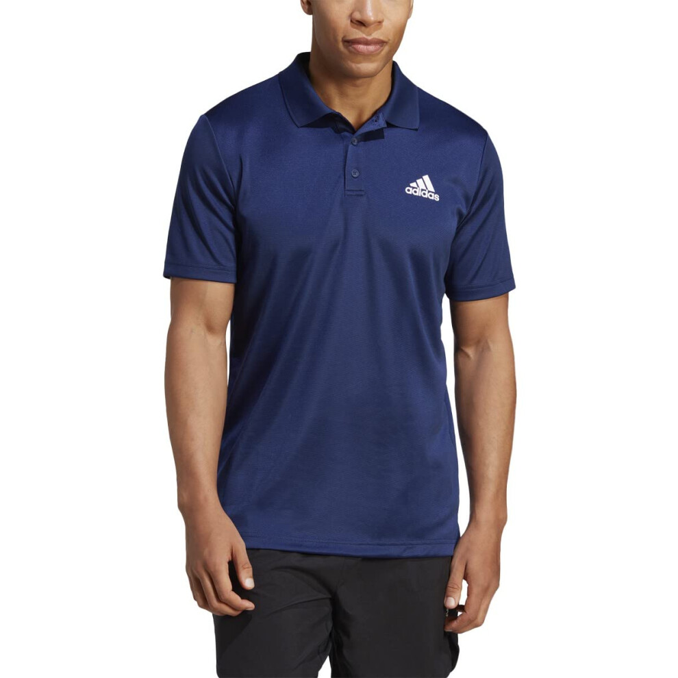 adidas Men's Designed 2 Move 3-Stripes Polo Shirt  Dark Blue/White  Sm