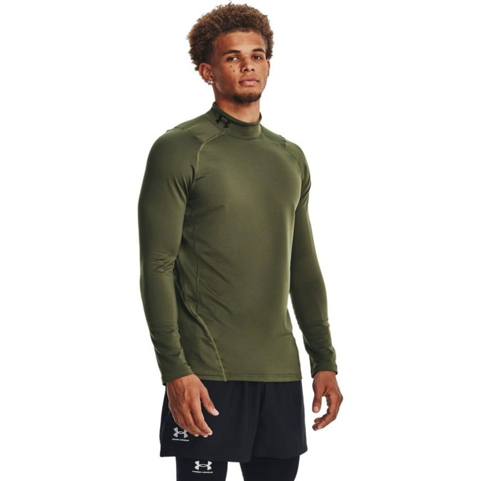 Under Armour Men's ColdGear Armour Fitted Mock  (390) Marine OD Green