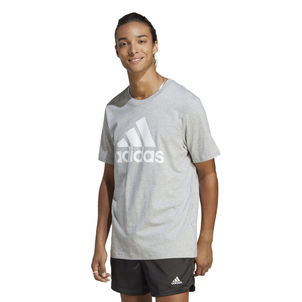 adidas Men's Size Essentials Single Jersey 3-Stripes T-Shirt  Medium G