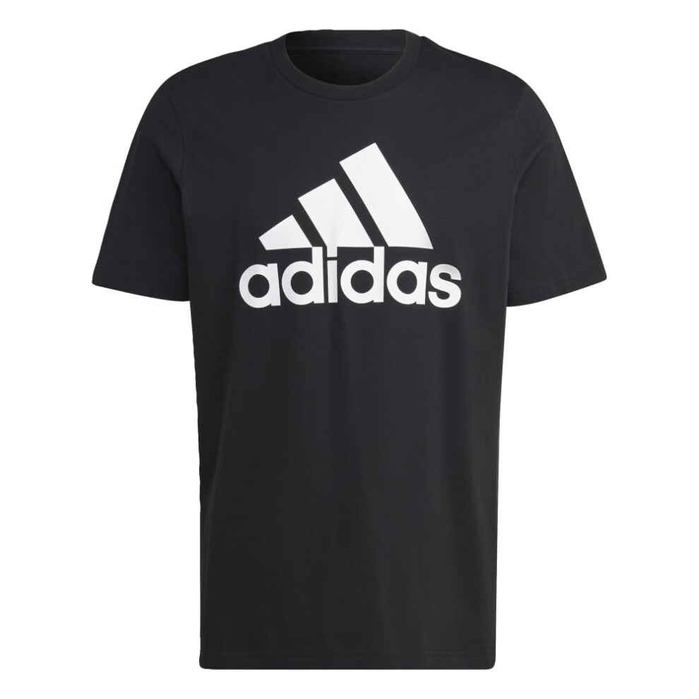 adidas Men's Essentials Single Jersey Big Logo T-Shirt  Black/White  X