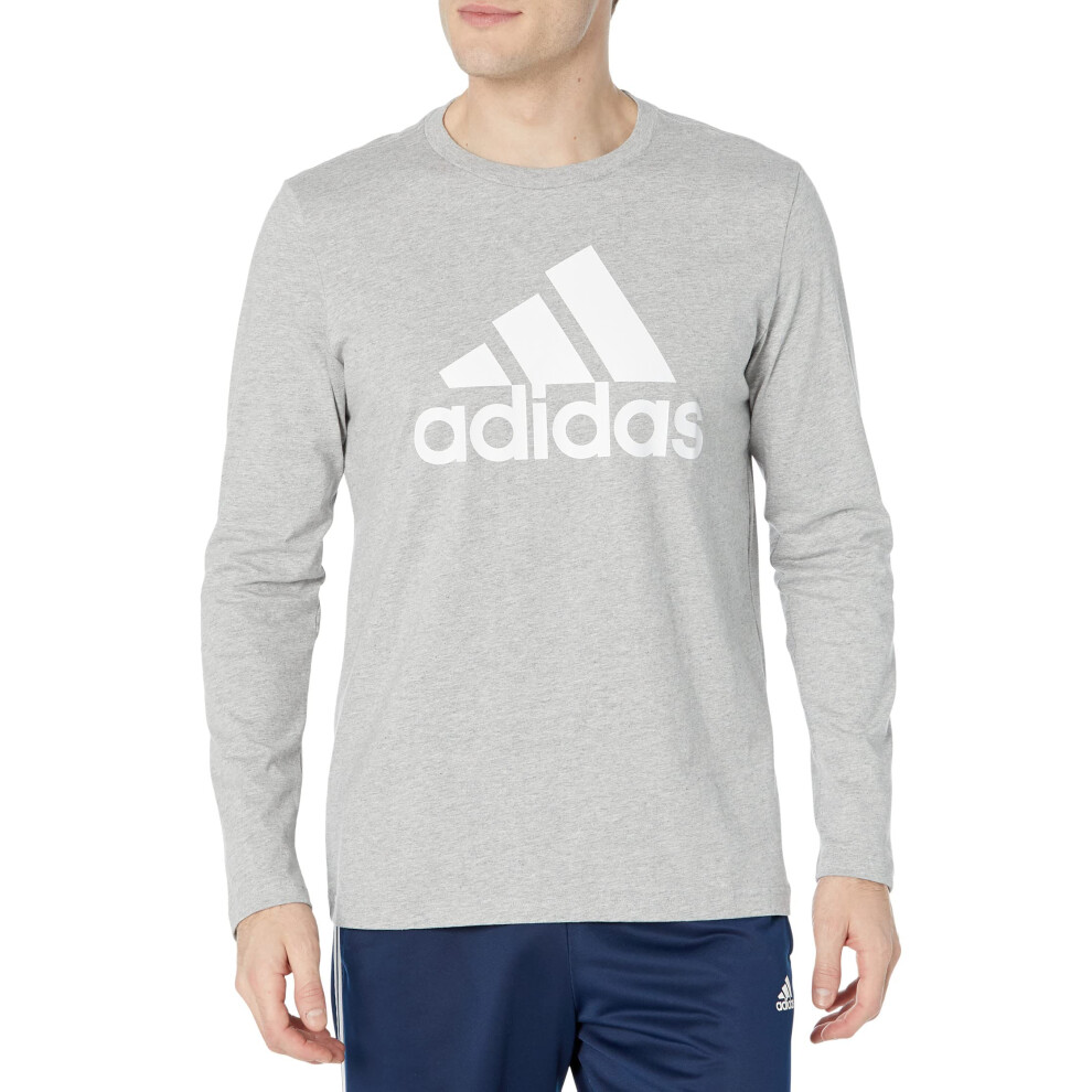 adidas Men's Tall Size Essentials Long Sleeve T-Shirt  Medium Grey Hea