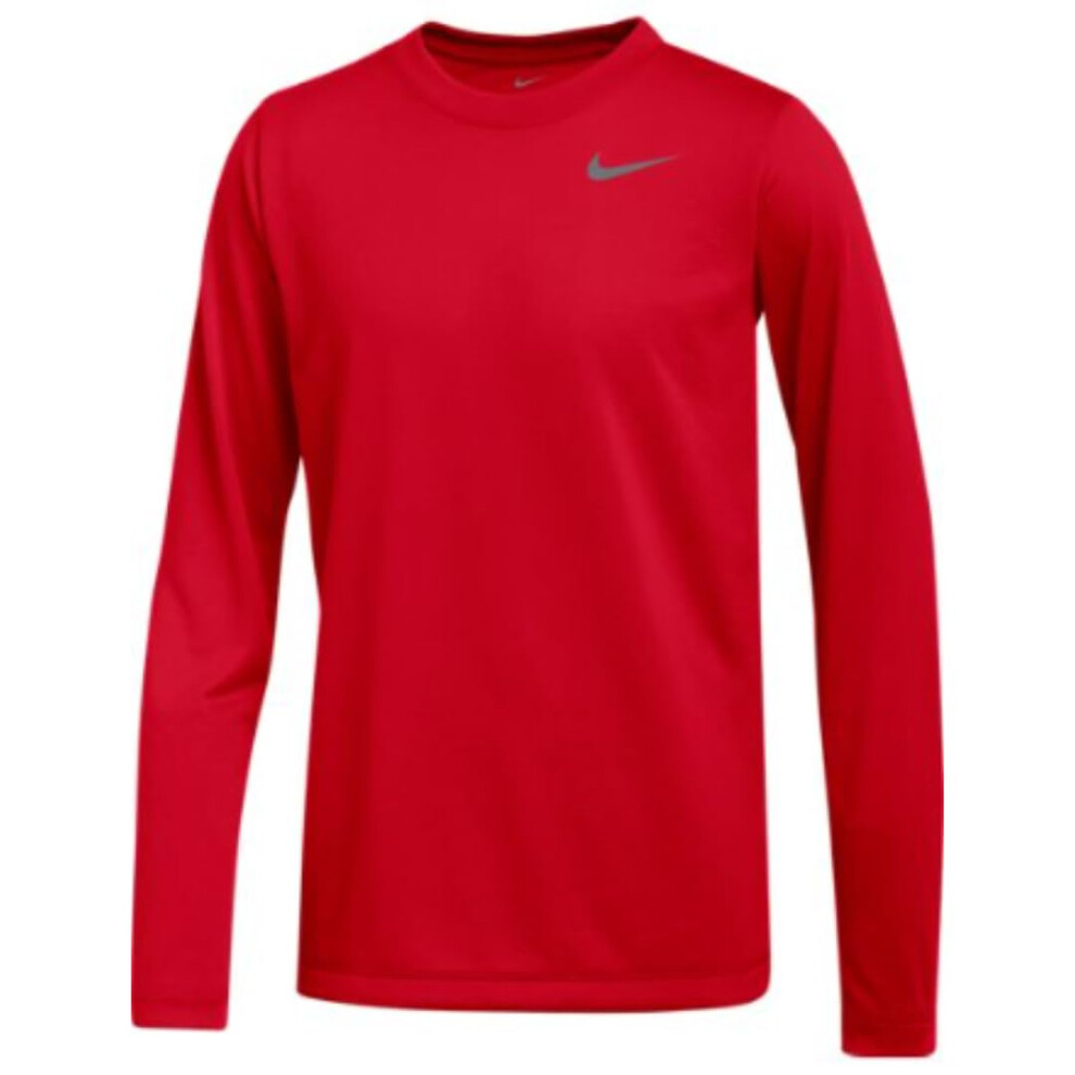 Nike Men's Team Legend Long Sleeve Tee Shirt (XX-Large  Red)