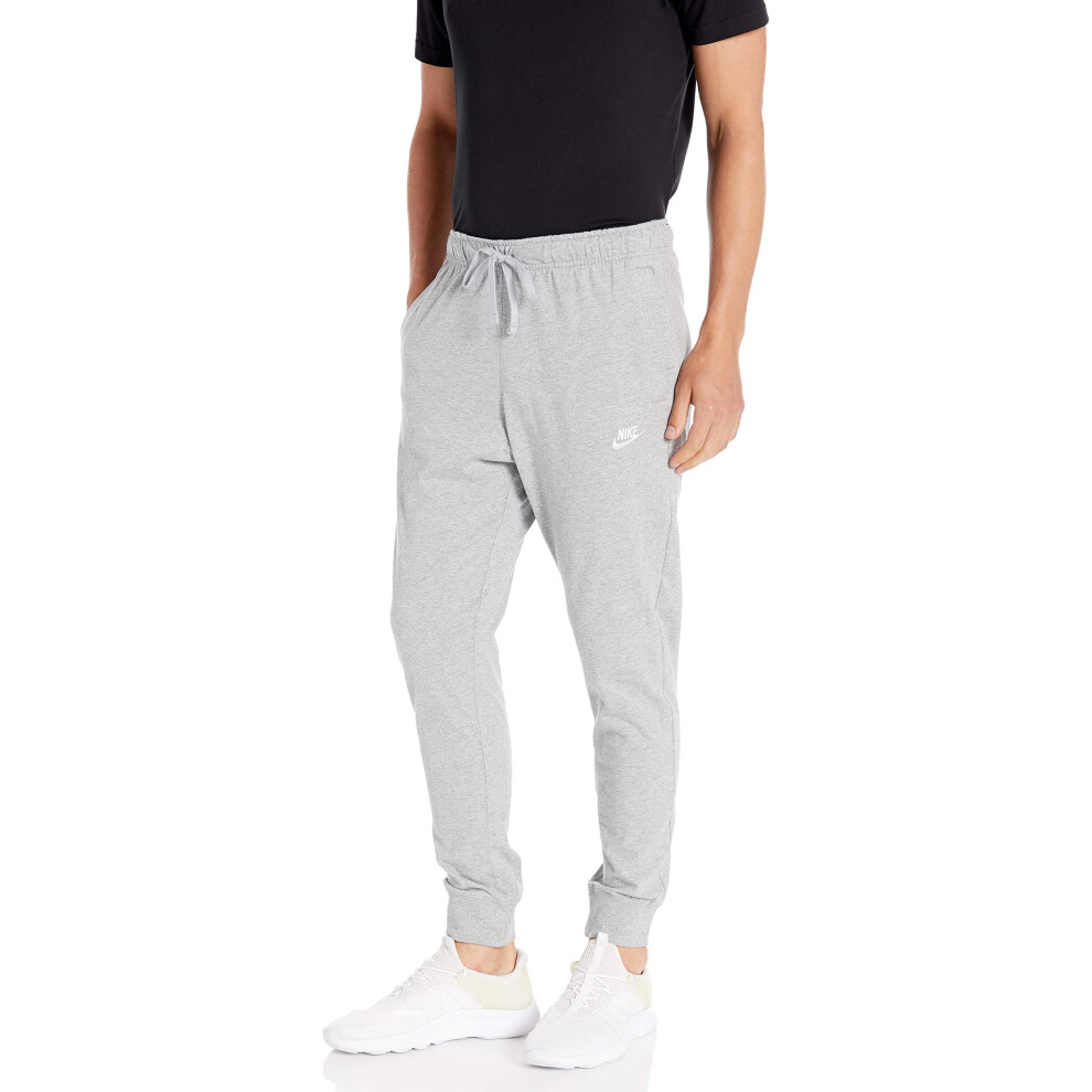 Nike Men's NSW Club Jogger Jersey  Dark Grey Heather/White  Large