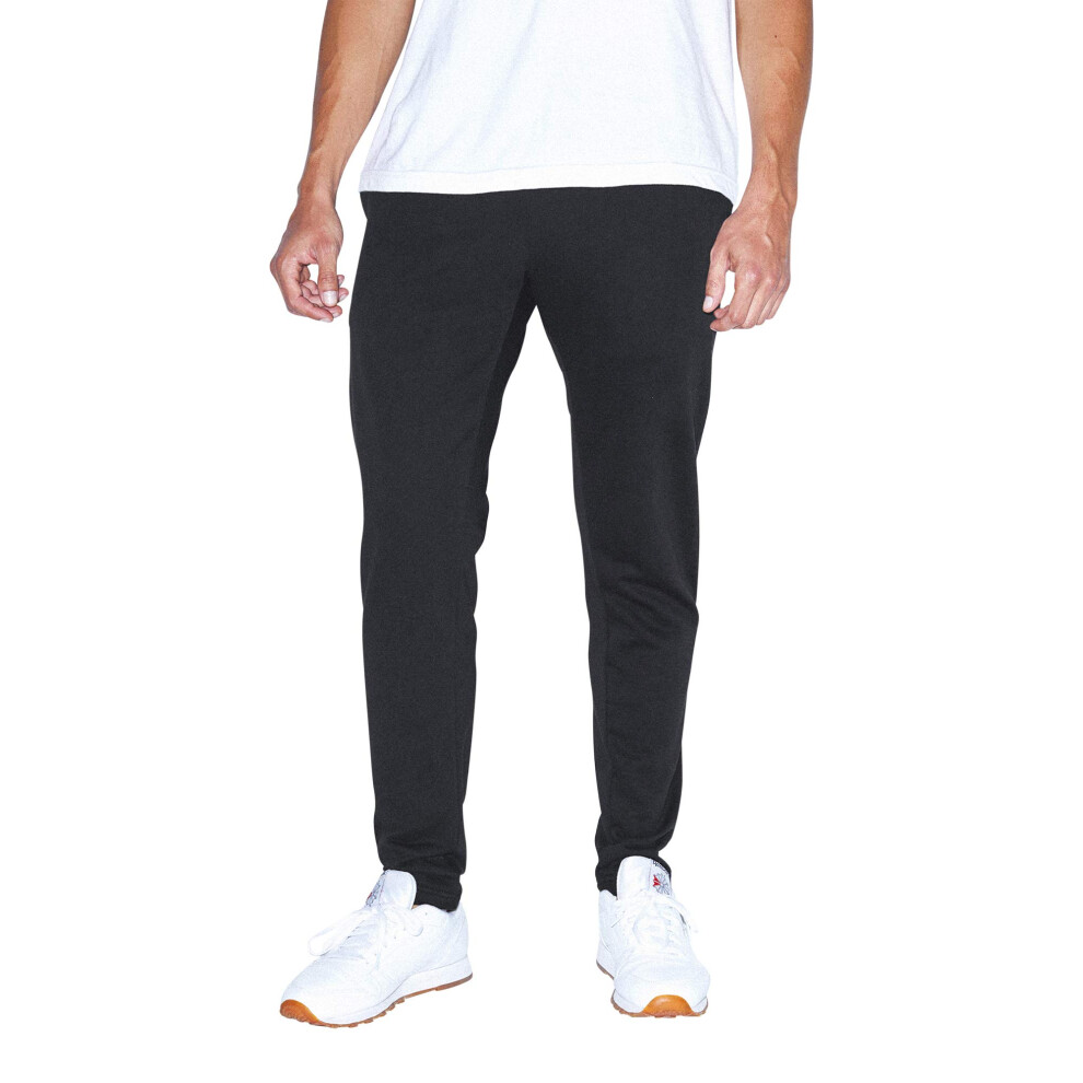 American Apparel Men California Fleece Slim Fit Jogger  Black  Large