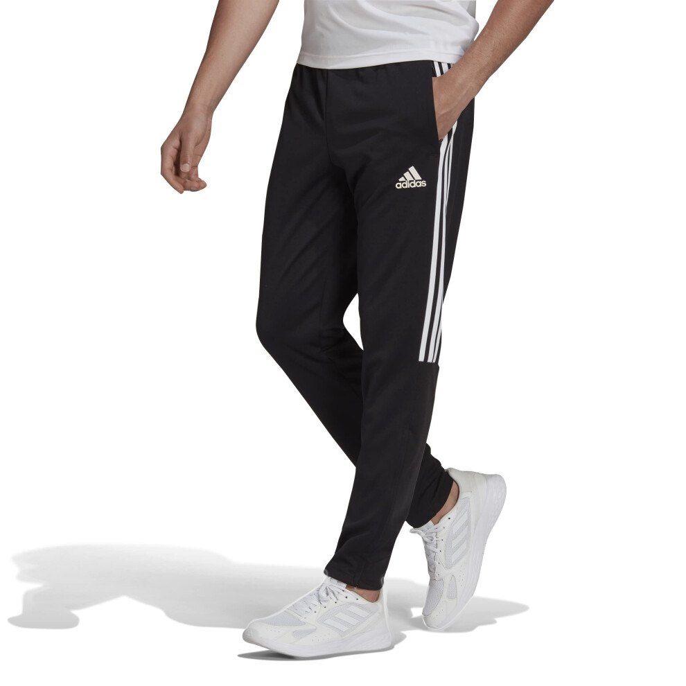 adidas Men's Aeroready Sereno Slim Tapered-Cut 3-stripes Pants  Black/