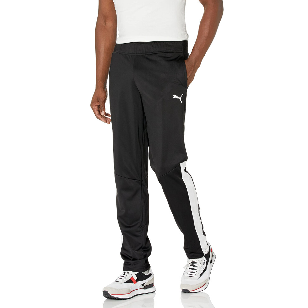 PUMA mens Contrast Sweatpants  Puma Black-puma Whit  Medium US