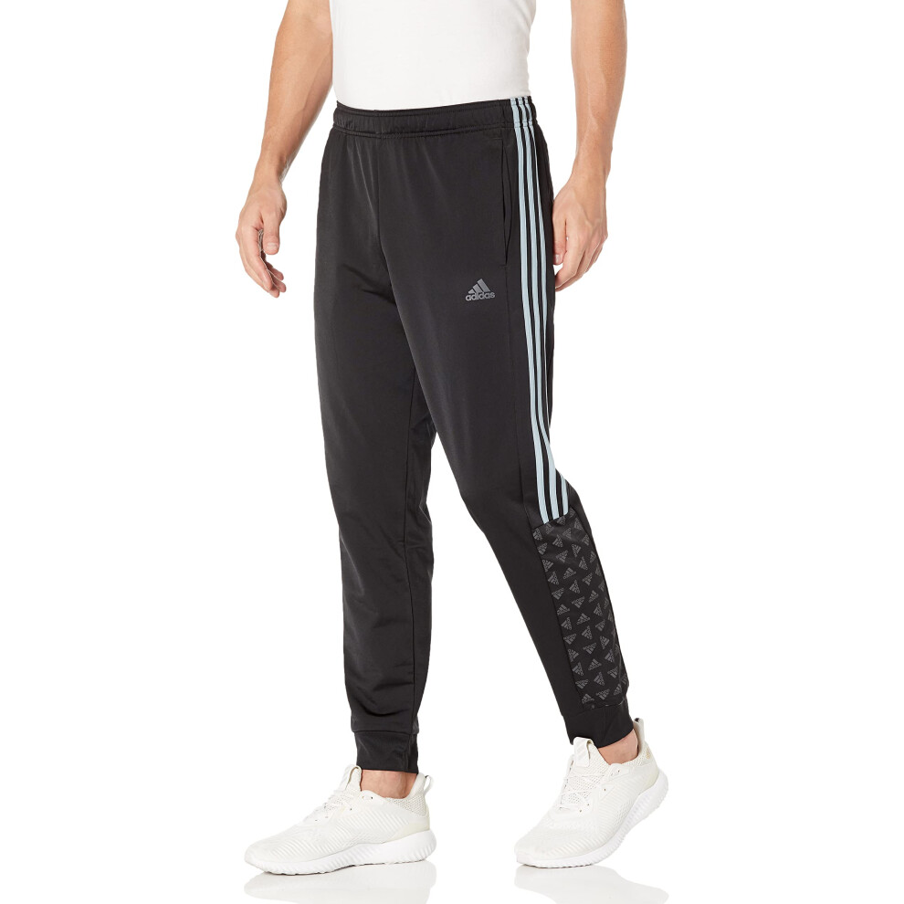 adidas Men's Warm-Up Tricot Regular Badge of Sport Track Pants  Black