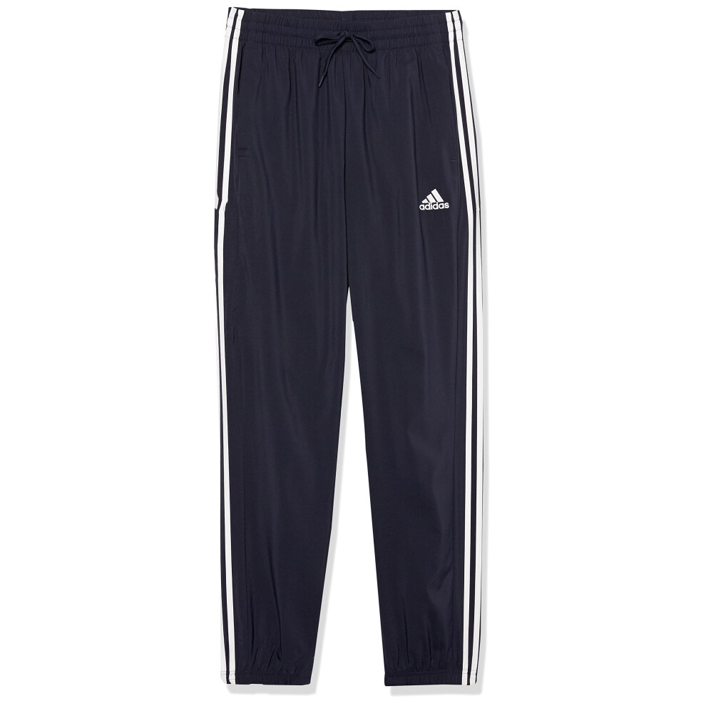 adidas Men's AEROREADY Essentials Woven 3-Stripes Tapered Pants Ink/Wh