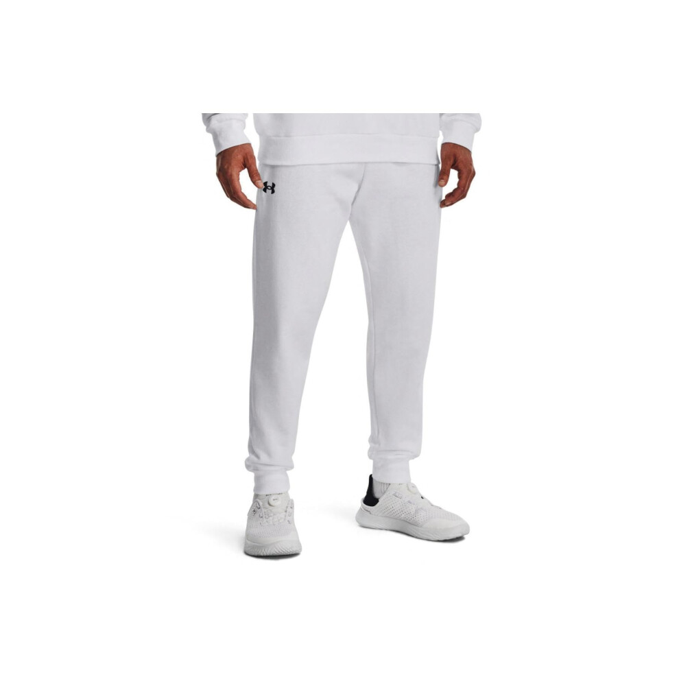 Under Armour Men's Rival Fleece Joggers  (100) White / / Black  Small