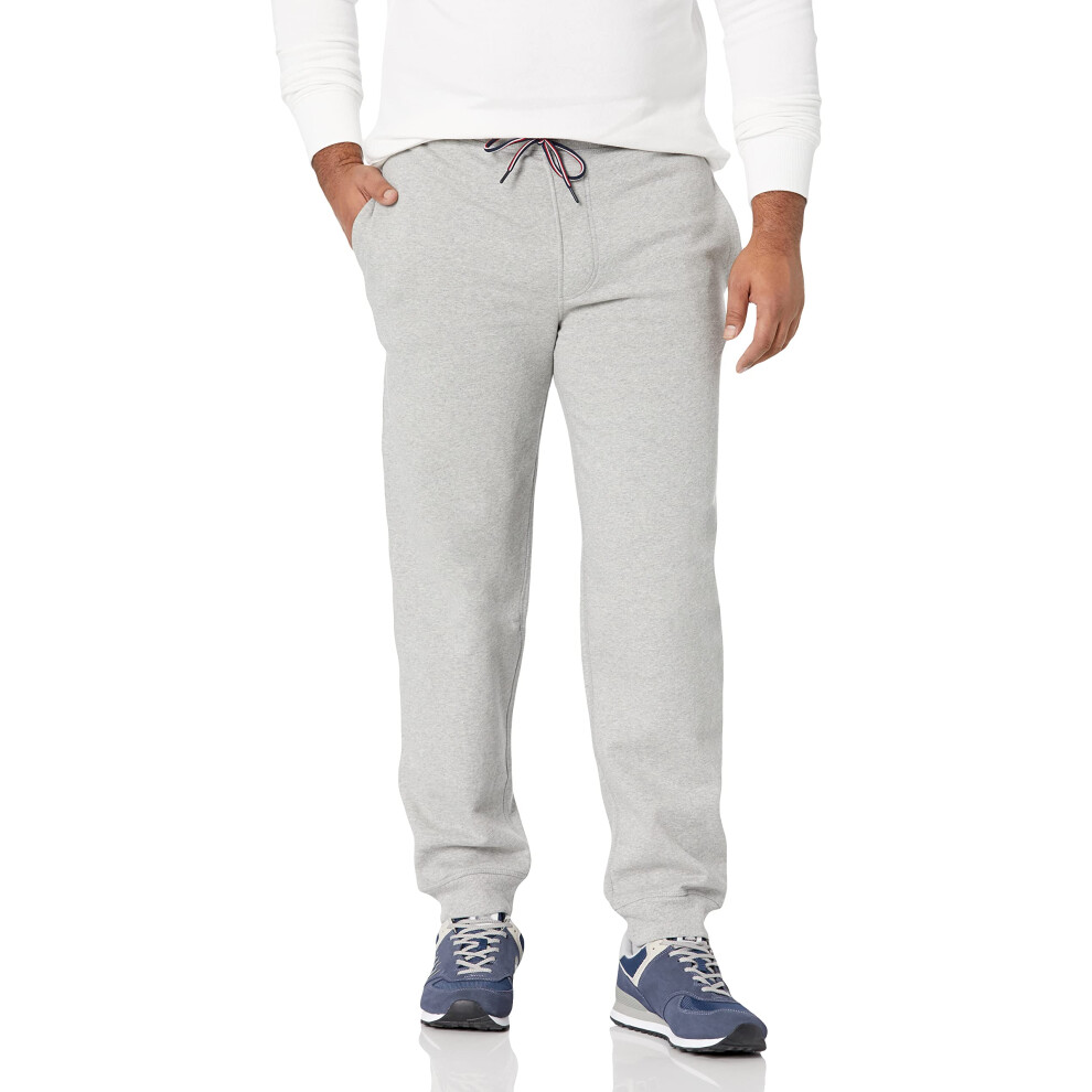 Tommy Hilfiger Men's Essential Fleece Jogger Sweatpants  Grey Heather