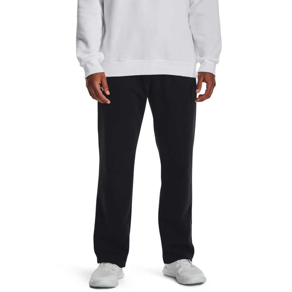 Under Armour Men's Rival Fleece Pants  (001) Black / / White  X-Large