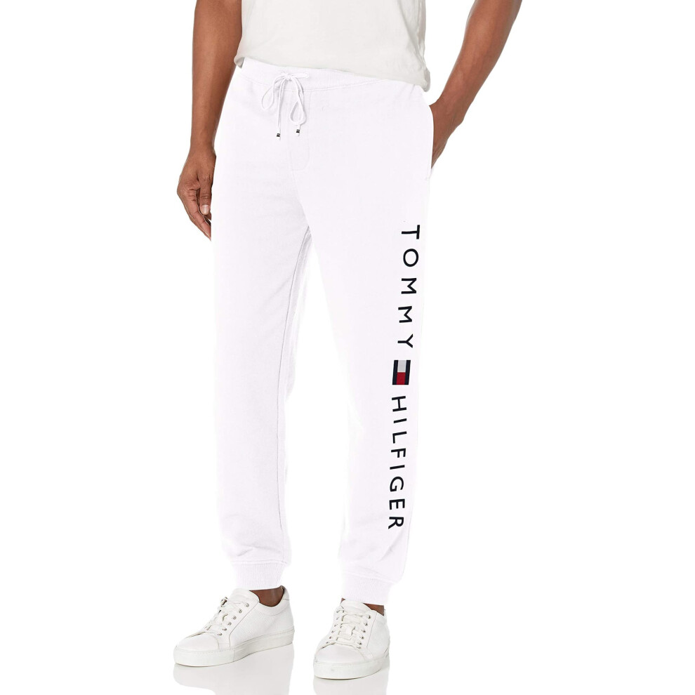 Tommy Hilfiger mens Brandstand Jogger Sweatpants  Bright White  Small