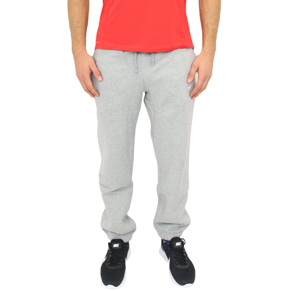 Nike Sportswear Cuffed Fleece Pants - Dark Grey Heather/White - Medium