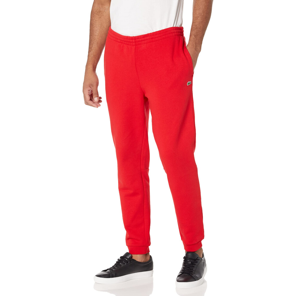 Lacoste mens Solid Fleece Jogger Sweatpants  Rouge  Large US