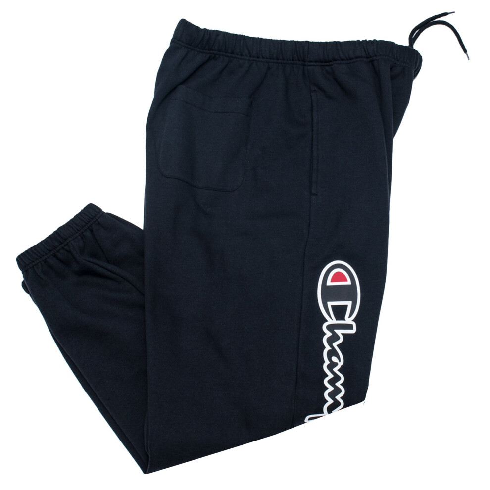 Champion Sweatpants for Men Big and Tall Cotton Fleece Joggers Black X