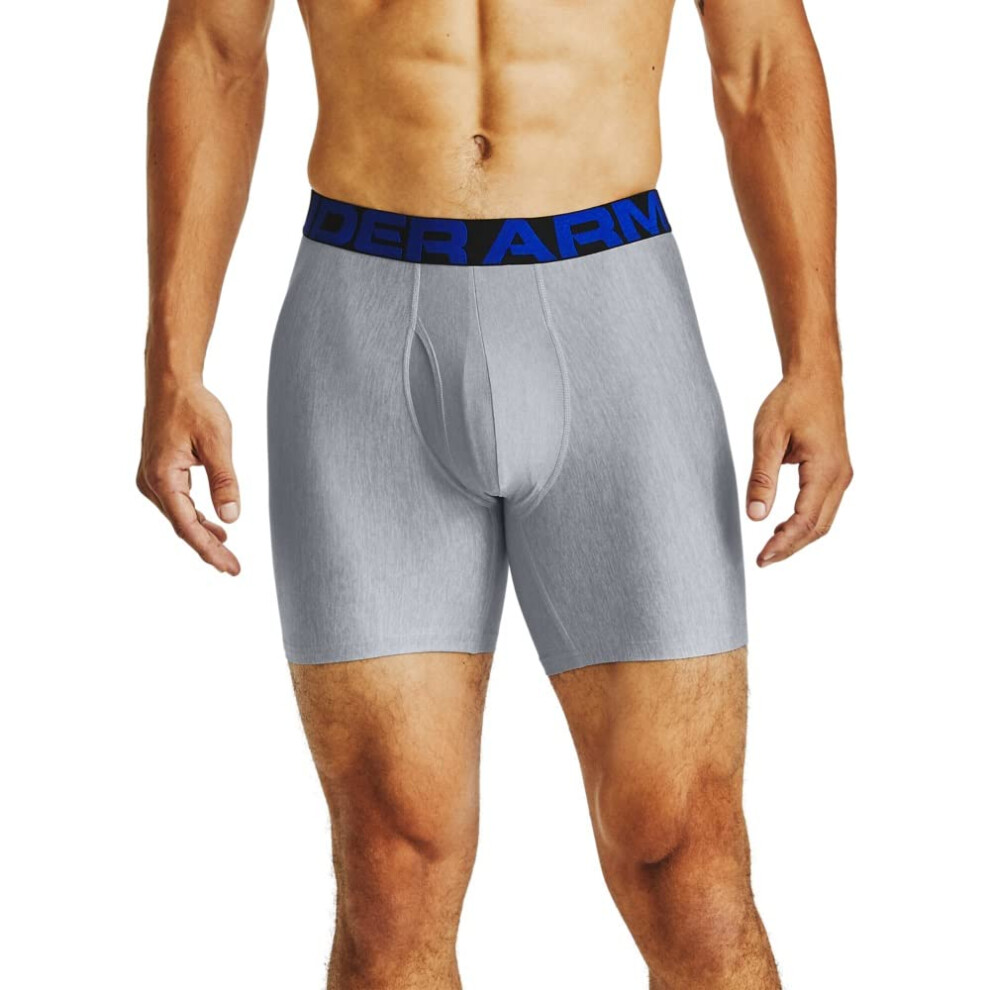 Under Armour mens Tech 6-inch Boxerjock 2-Pack   Academy Blue (408)/Mo