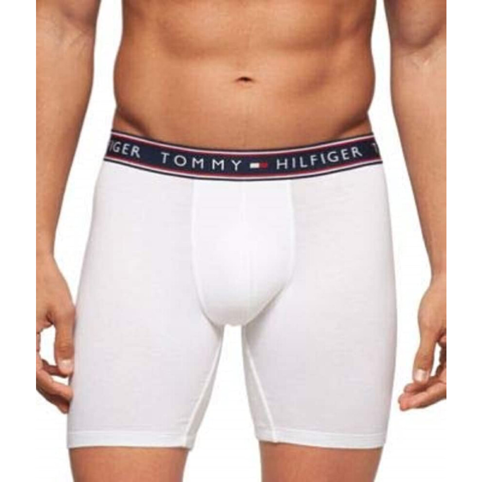 Tommy Hilfiger Men's Cotton Stretch Boxer Brief Multipack  White  Larg