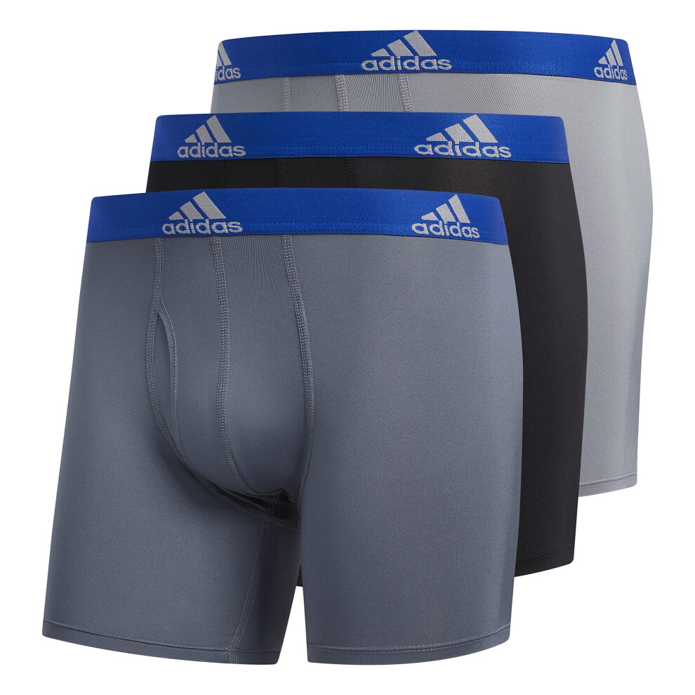 adidas Men's Performance Boxer Brief Underwear (3-Pack)  Onix/Collegia