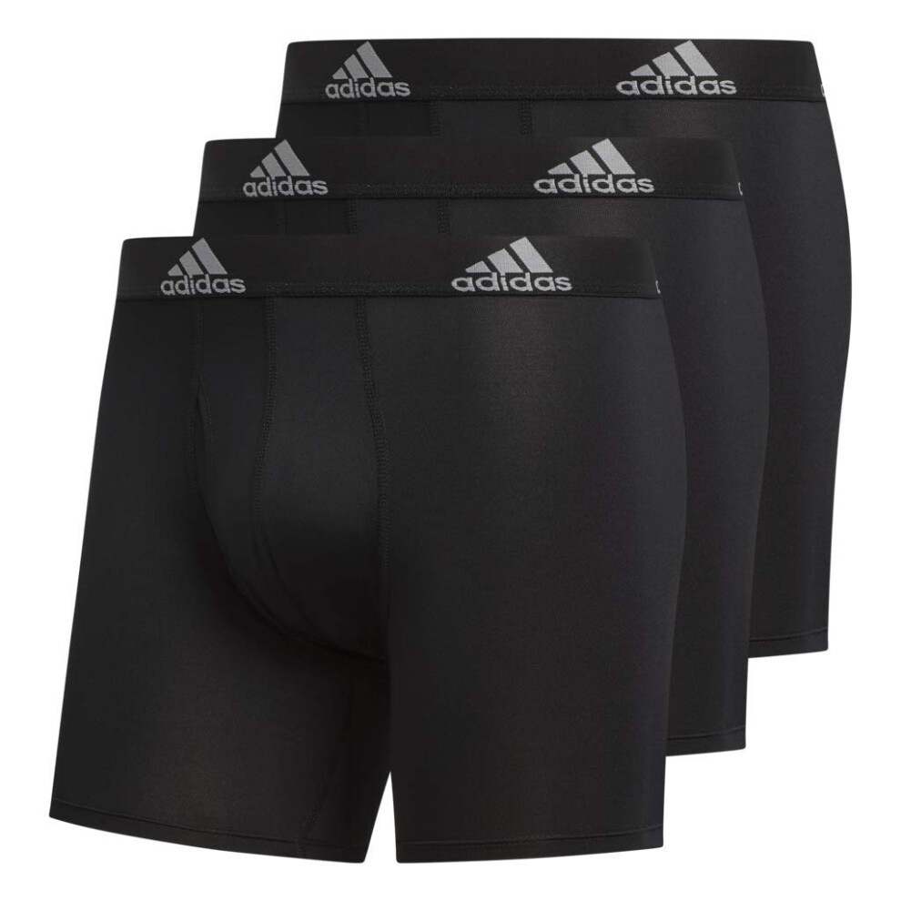 adidas mens Performance Underwear (3-pack) boxer briefs  Black/Black B