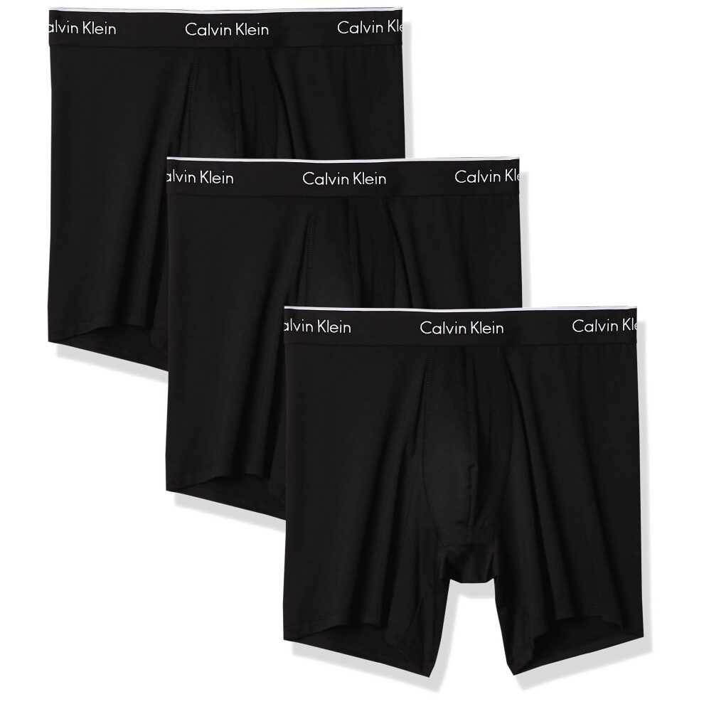 Calvin Klein Men's Microfiber Stretch- Multipack Boxer Briefs  Black/B