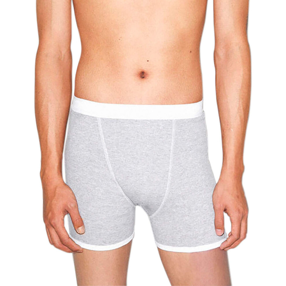 American Apparel Men's Baby Rib Boxer Brief  Heather Grey  Medium