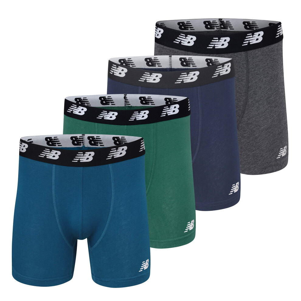 New Balance Men's Standard Cotton Performance Boxer Briefs 4-Pack  Tea