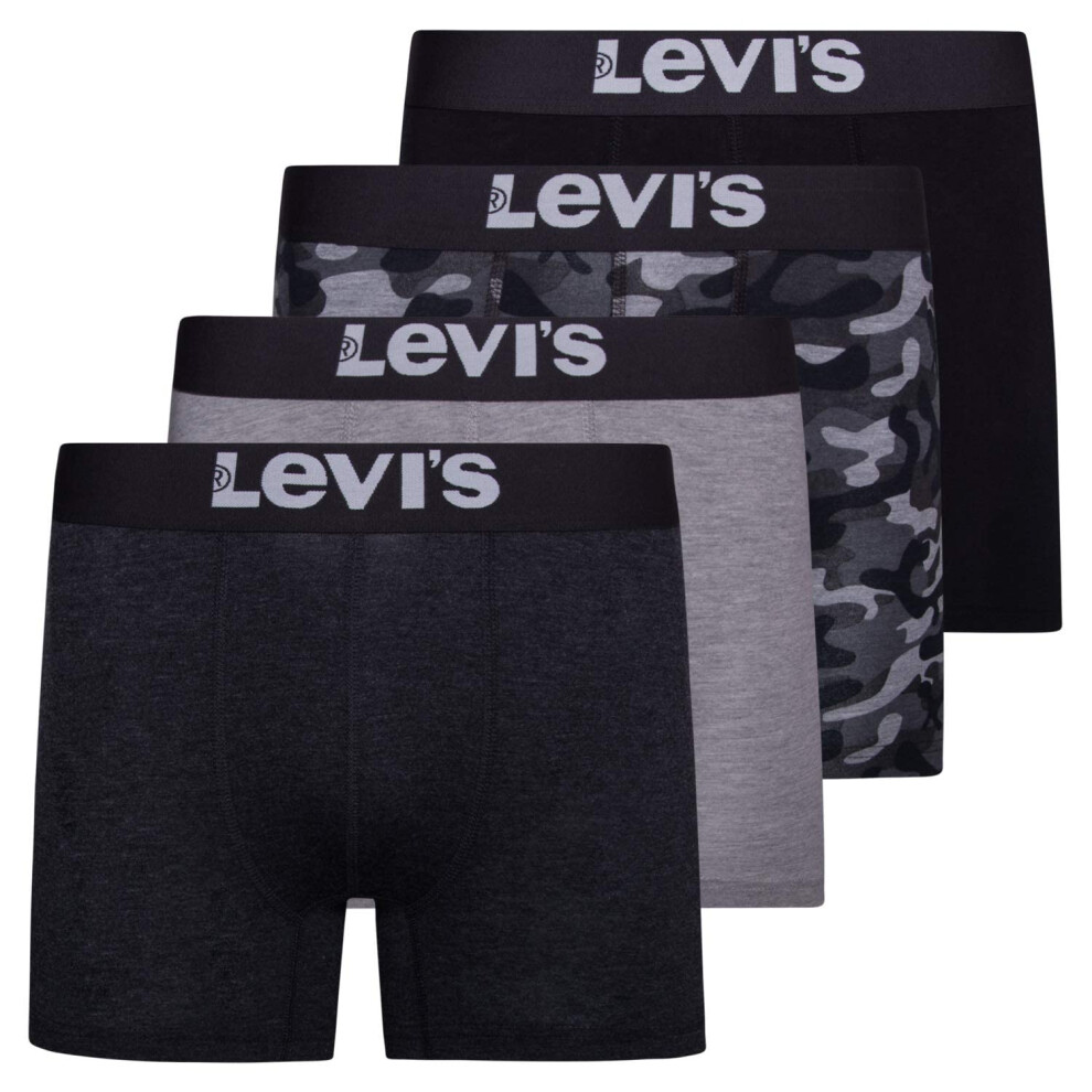 Levi's Mens Boxer Briefs Cotton Stretch Underwear For Men 4 Pack Grey