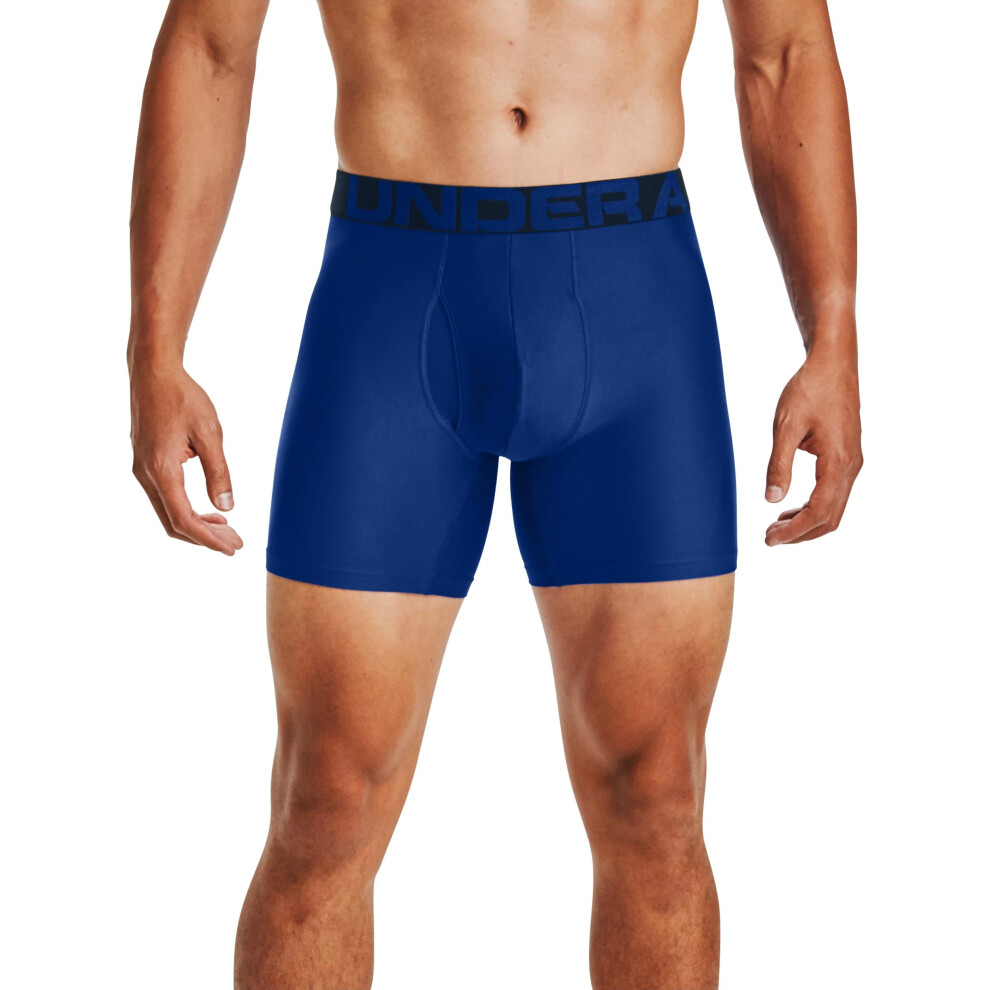 Under Armour mens Tech 6-inch Boxerjock 2-Pack  Royal (400)/Academy Bl