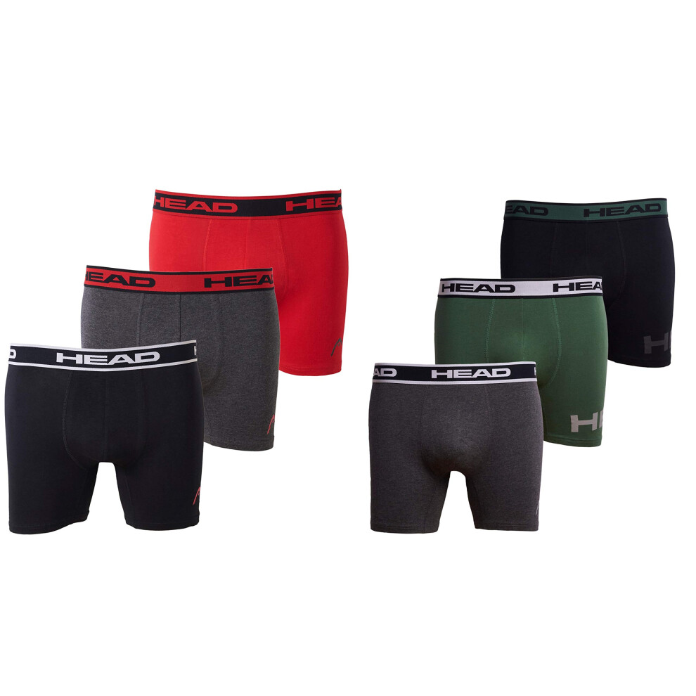 HEAD Mens Athletic Underwear - 6-Pack Stretch Boxer Briefs Training Br