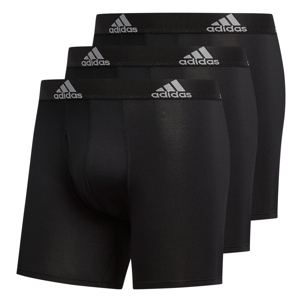 adidas Men's Performance Boxer Brief Underwear (3-Pack)  Black/Light O