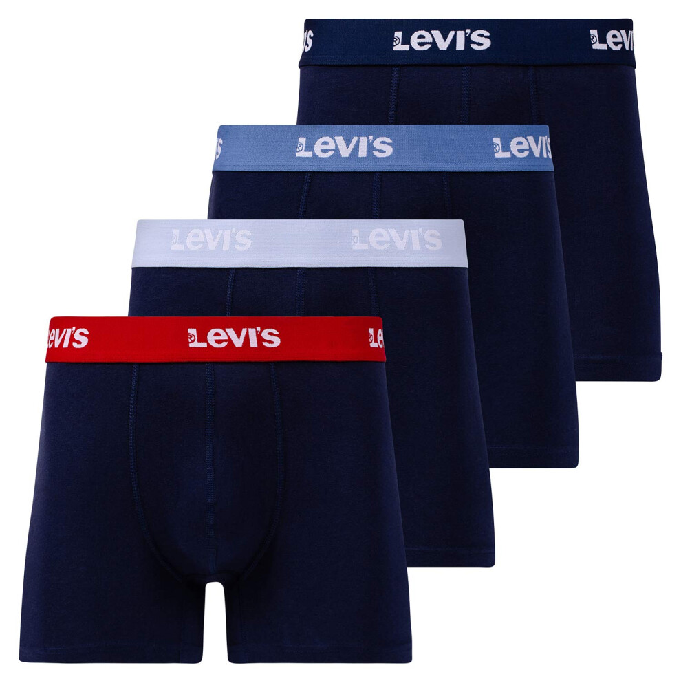 Levi's Men's Boxer Briefs - Stretch Underwear For Men 4 Pack (All Blue