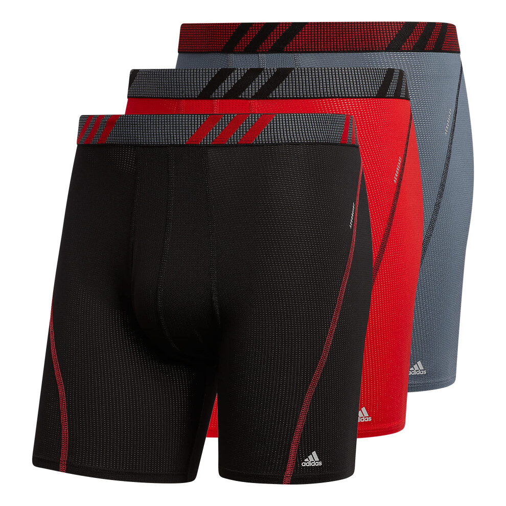 adidas Men's Sport Performance Mesh Boxer Brief Underwear (3-pack)  Bl