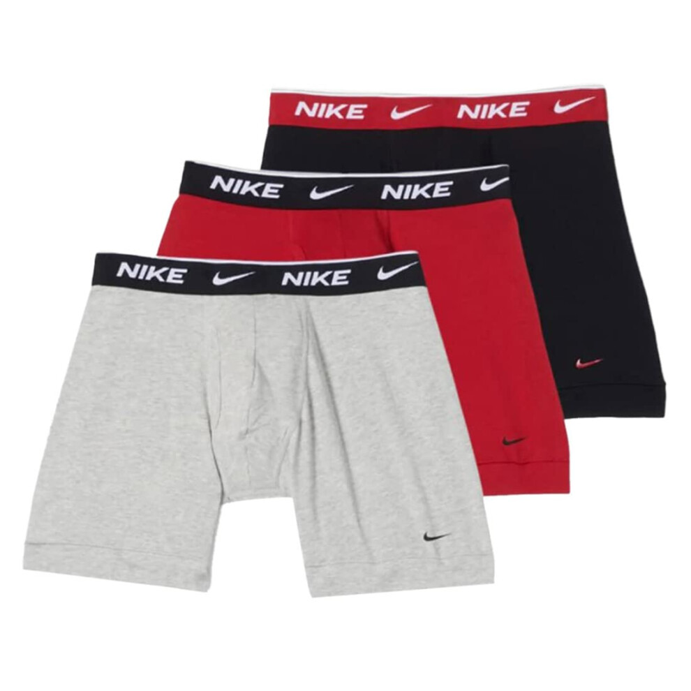 Men's Nike Everyday Stretch Boxer Briefs w/ Fly (Medium  Black/Gym Red