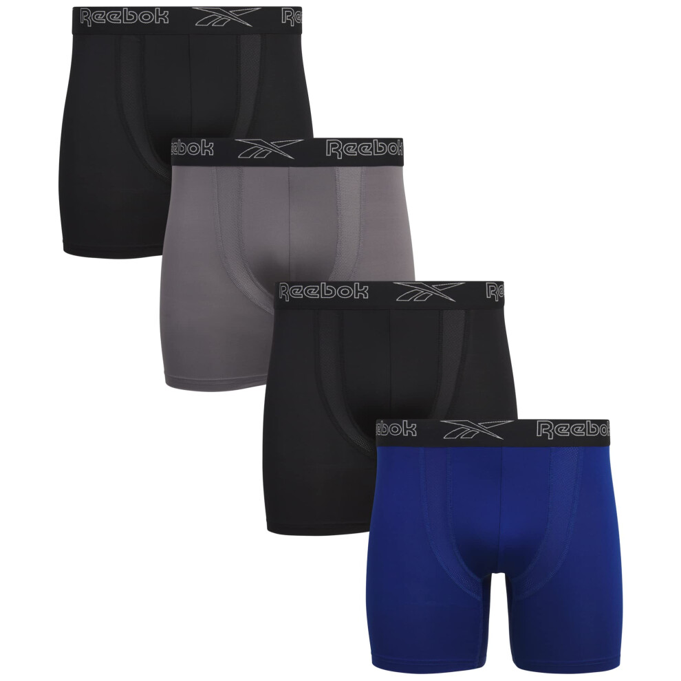 Reebok Men's Underwear - Performance Boxer Briefs (4 Pack)  Size Large