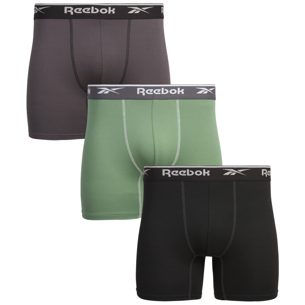 Reebok Men's Sport Soft Performance Boxer Briefs (3 Pack)  Size Medium