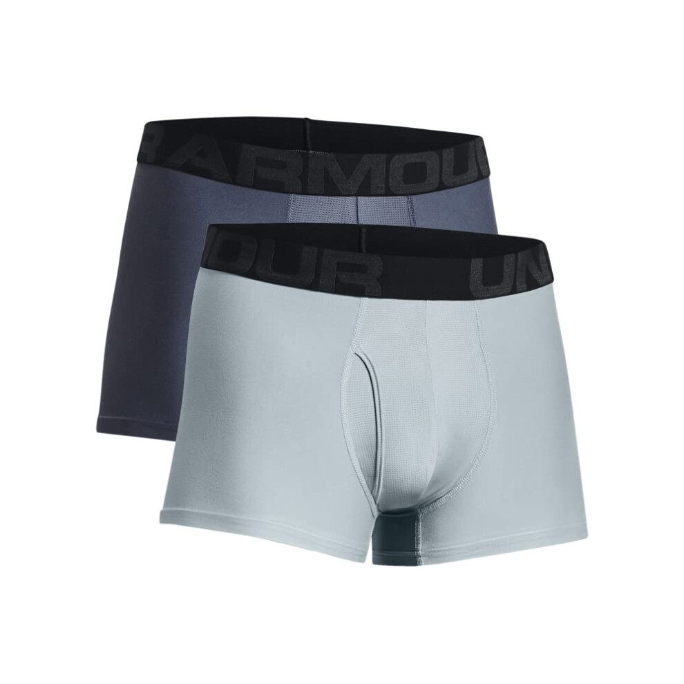 Under Armour mens Tech 3-inch Boxerjock 2-Pack  (044) Downpour Gray /