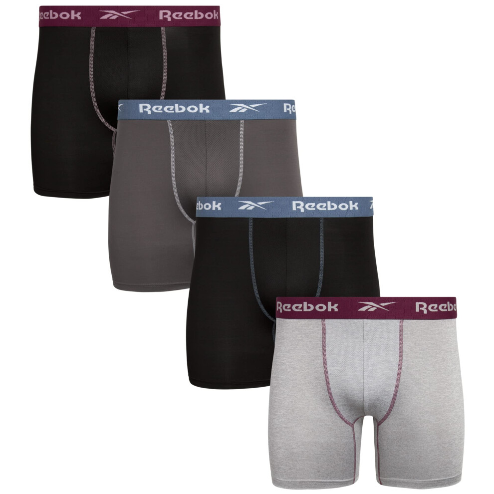 Reebok Men's Underwear - Performance Boxer Briefs (4 Pack)  Size X-Lar