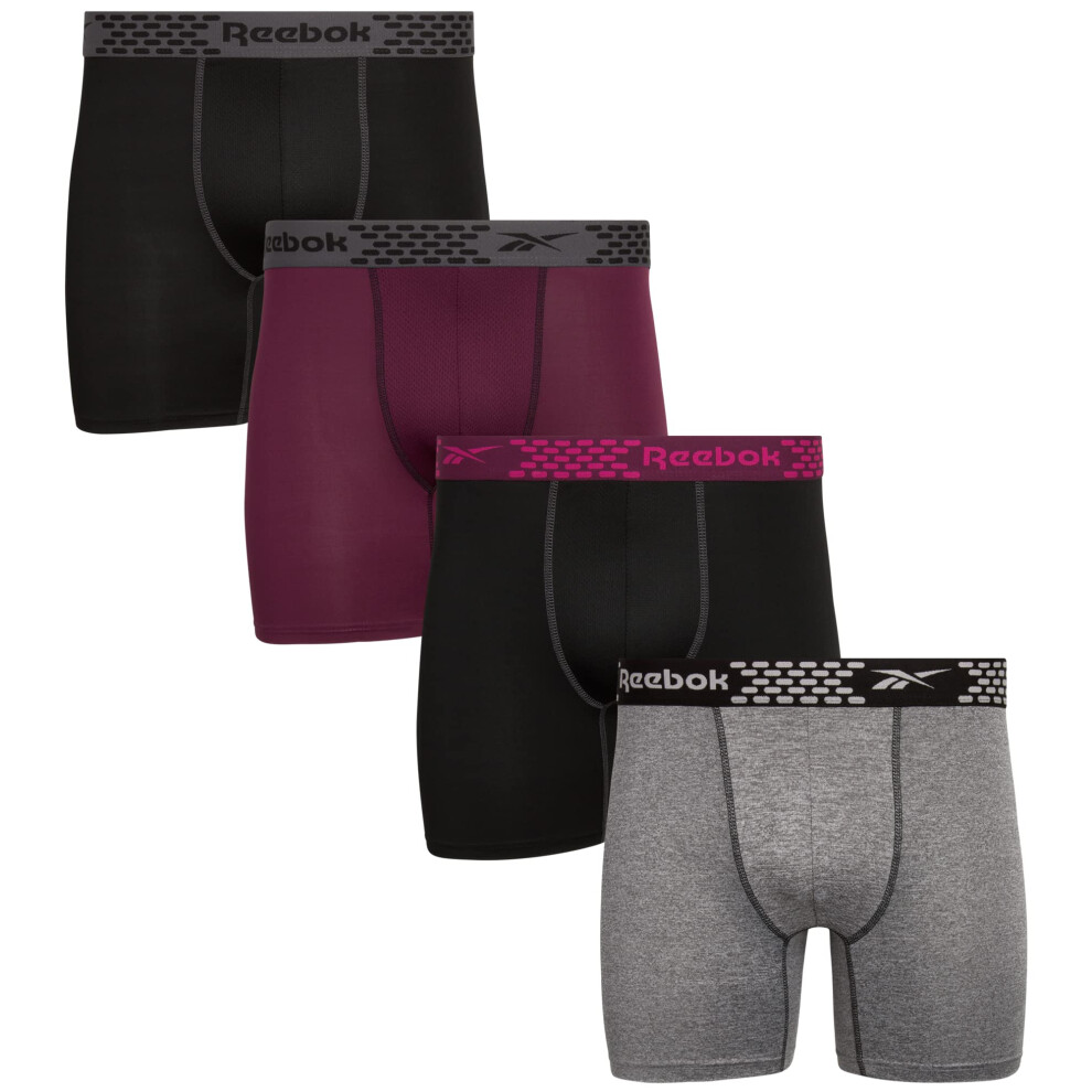 Reebok Men's Underwear - Performance Boxer Briefs (4 Pack)  Size Mediu