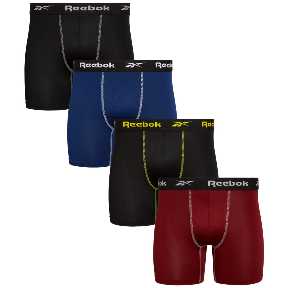 Reebok Men's Underwear - Performance Boxer Briefs (4 Pack)  Size Mediu