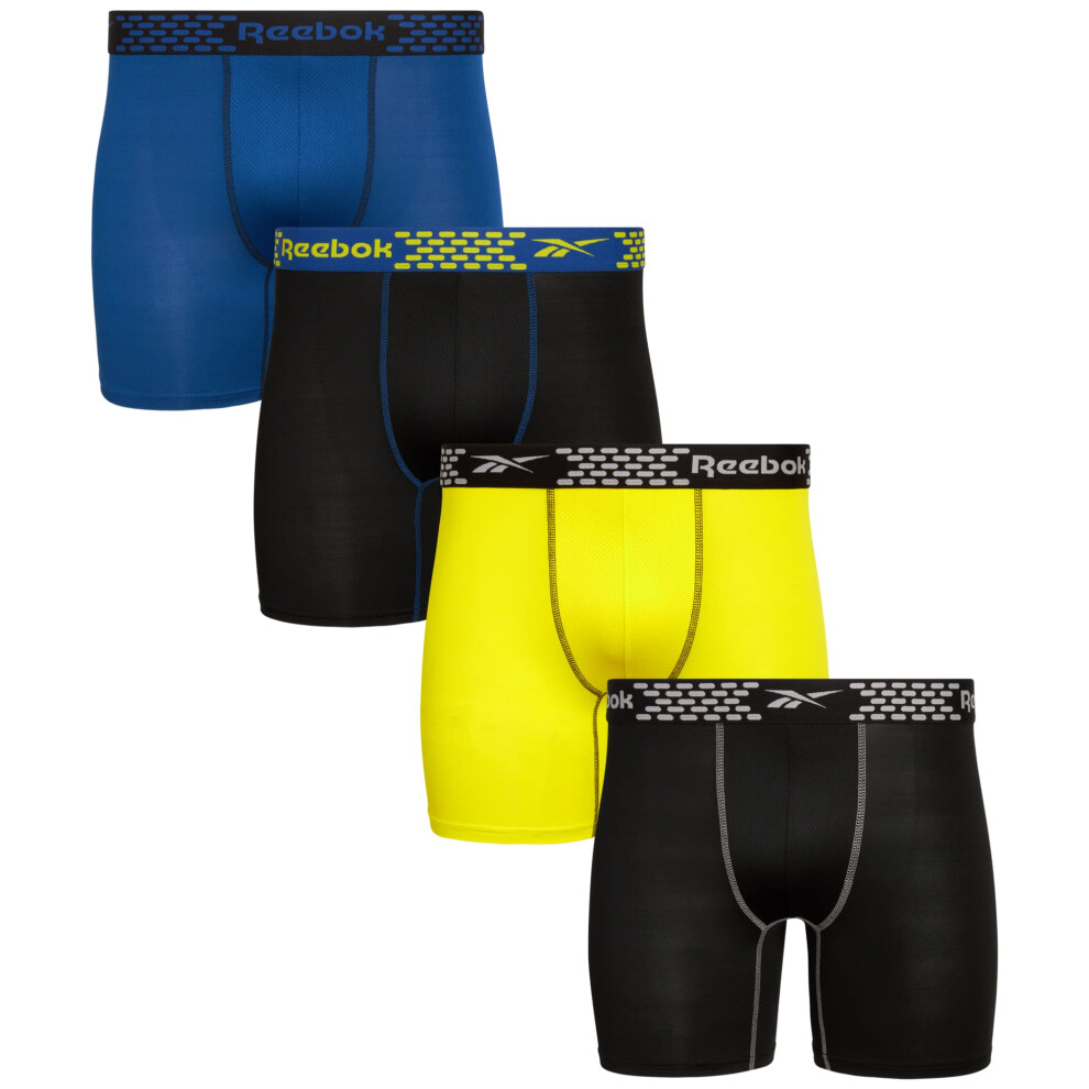 Reebok Men's Underwear - Performance Boxer Briefs (4 Pack)  Size Large