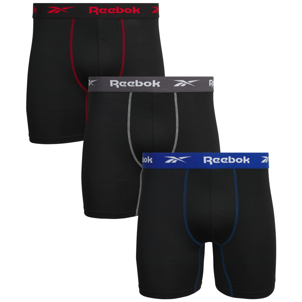 Reebok Men's Underwear - Performance Boxer Briefs (3 Pack)  Size Large