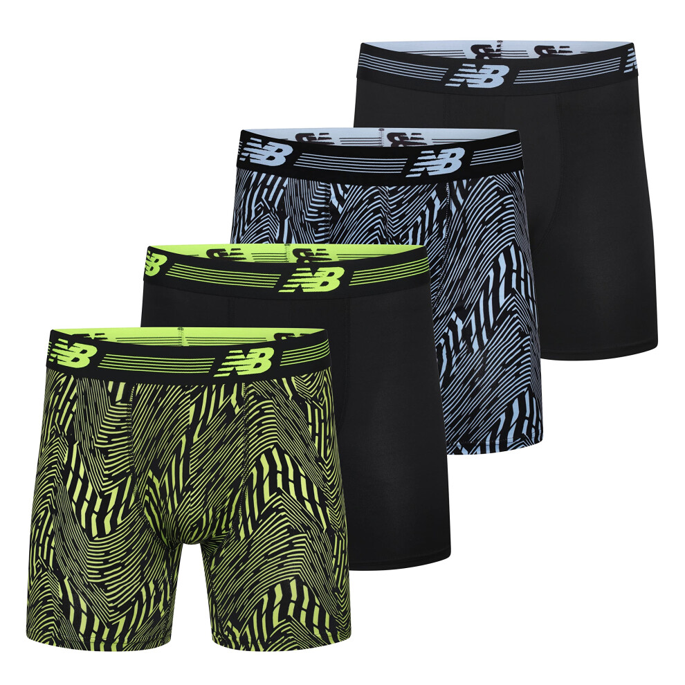 New Balance Men's Standard Performance 6"" NO Fly Boxer Brief (4-Pack)