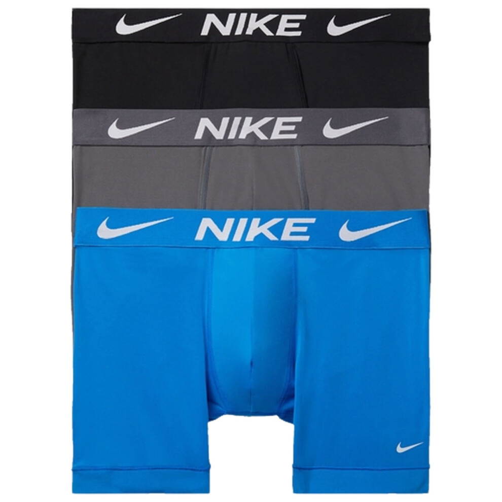 Nike Men`s Essential Micro Boxer Briefs 3 Pack (Blue(KE1015-461)/W  Sm