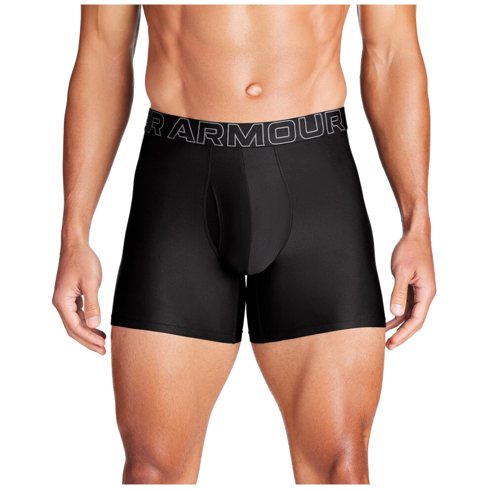 UA Performance Tech Boxerjock 6in 3-Pack  Black Solid - Core 3 Pack  X