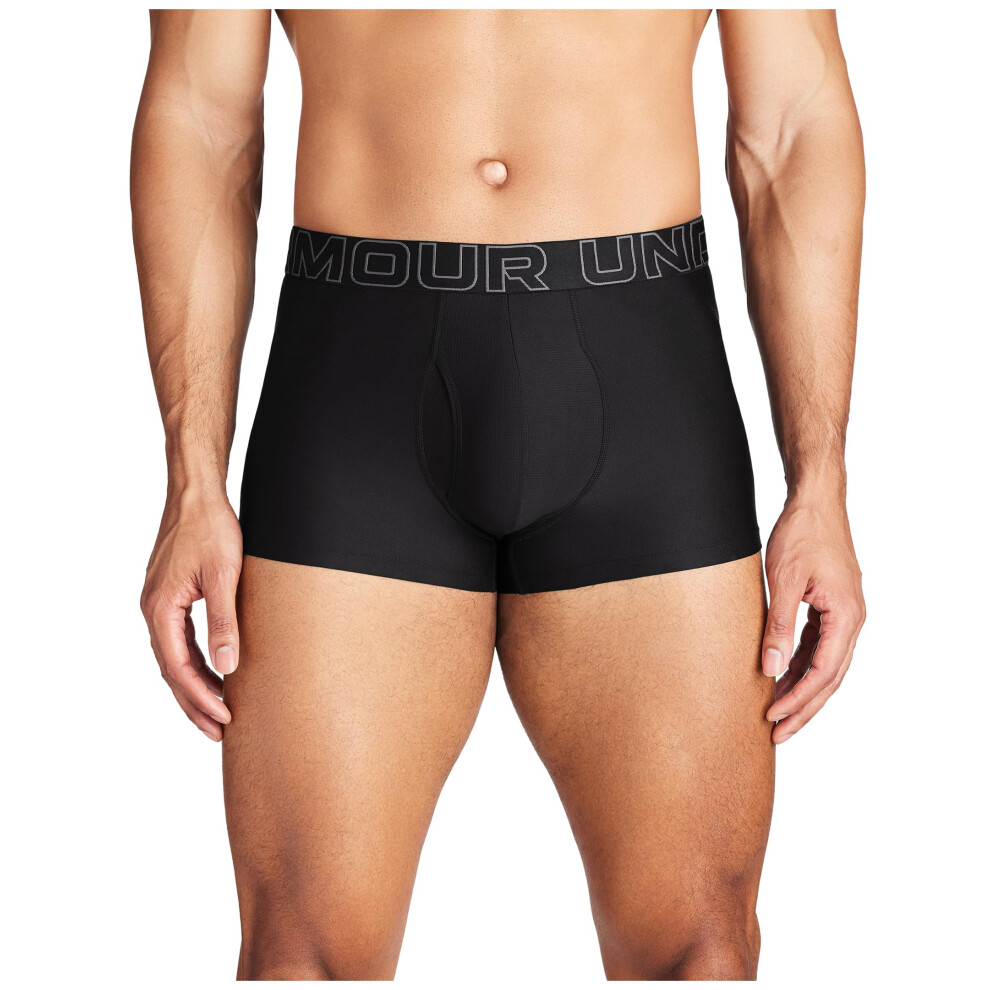 UA Performance Tech Boxerjock 3in 3-Pack  Black Solid - Core 3-Pack  L