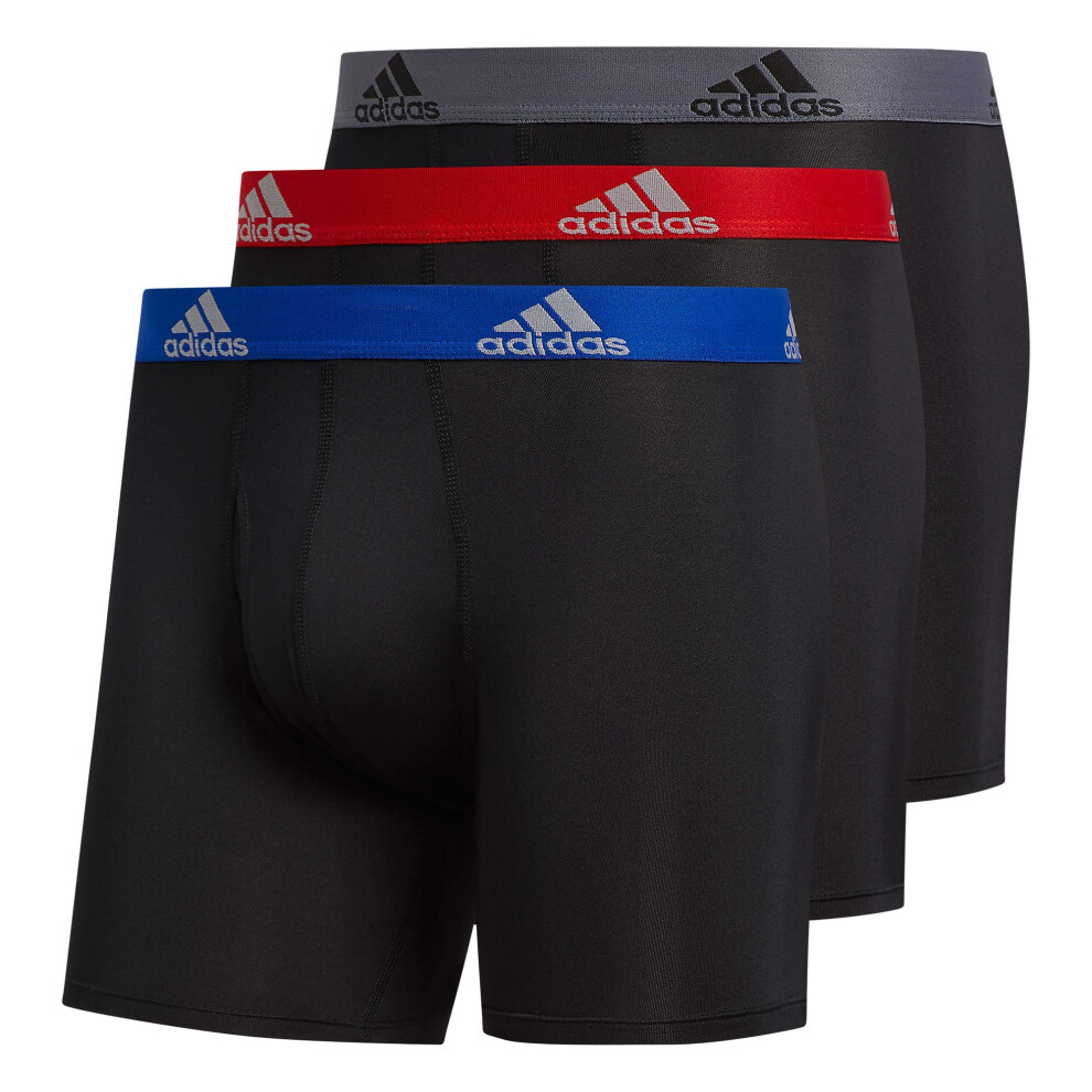 adidas Men's Performance Boxer Brief Underwear (3-Pack)  Black/Collegi