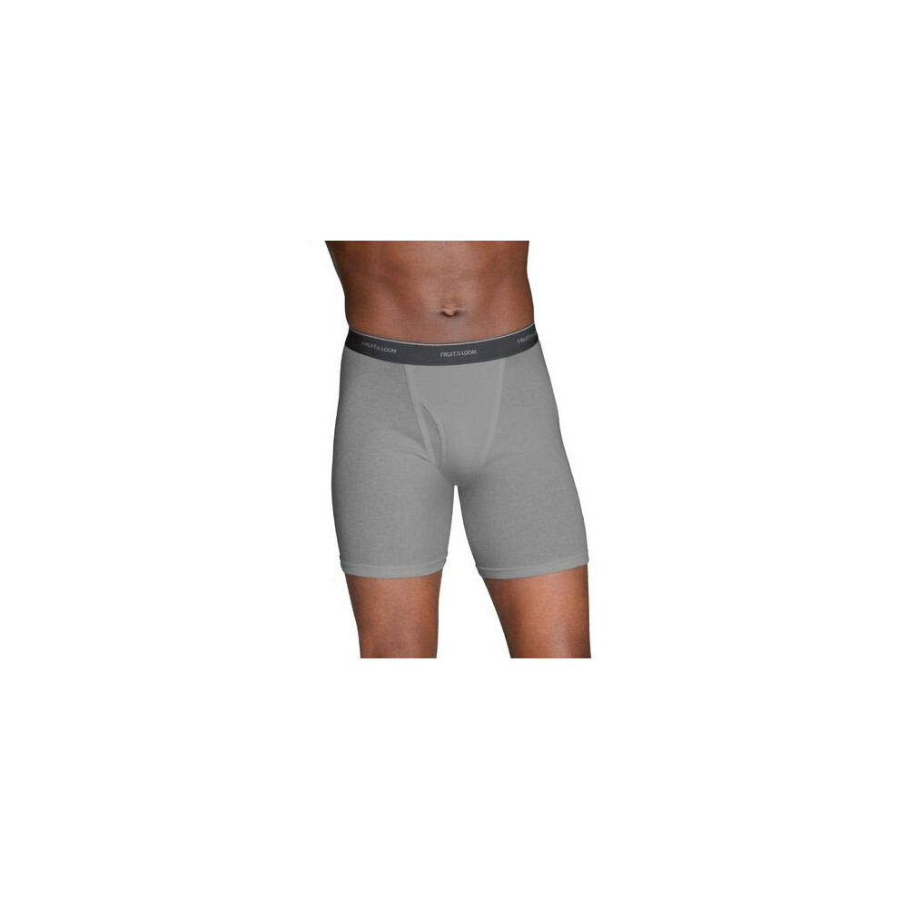 Fruit of the Loom Men's 3-Pack Big Man Boxer Briefs - Black/Grey 3EL7X