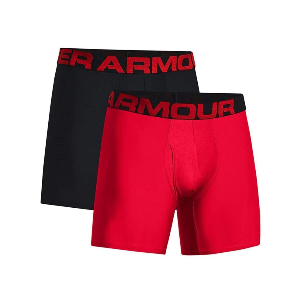 Under Armour mens Tech 6-inch Boxerjock 2-Pack  Red (600)/Black  5X-La