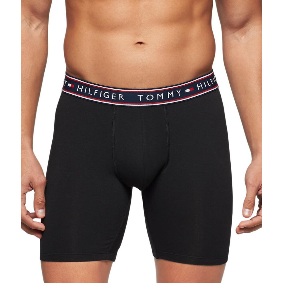 Tommy Hilfiger Men's Cotton Stretch Boxer Brief Multipack  Black  Larg