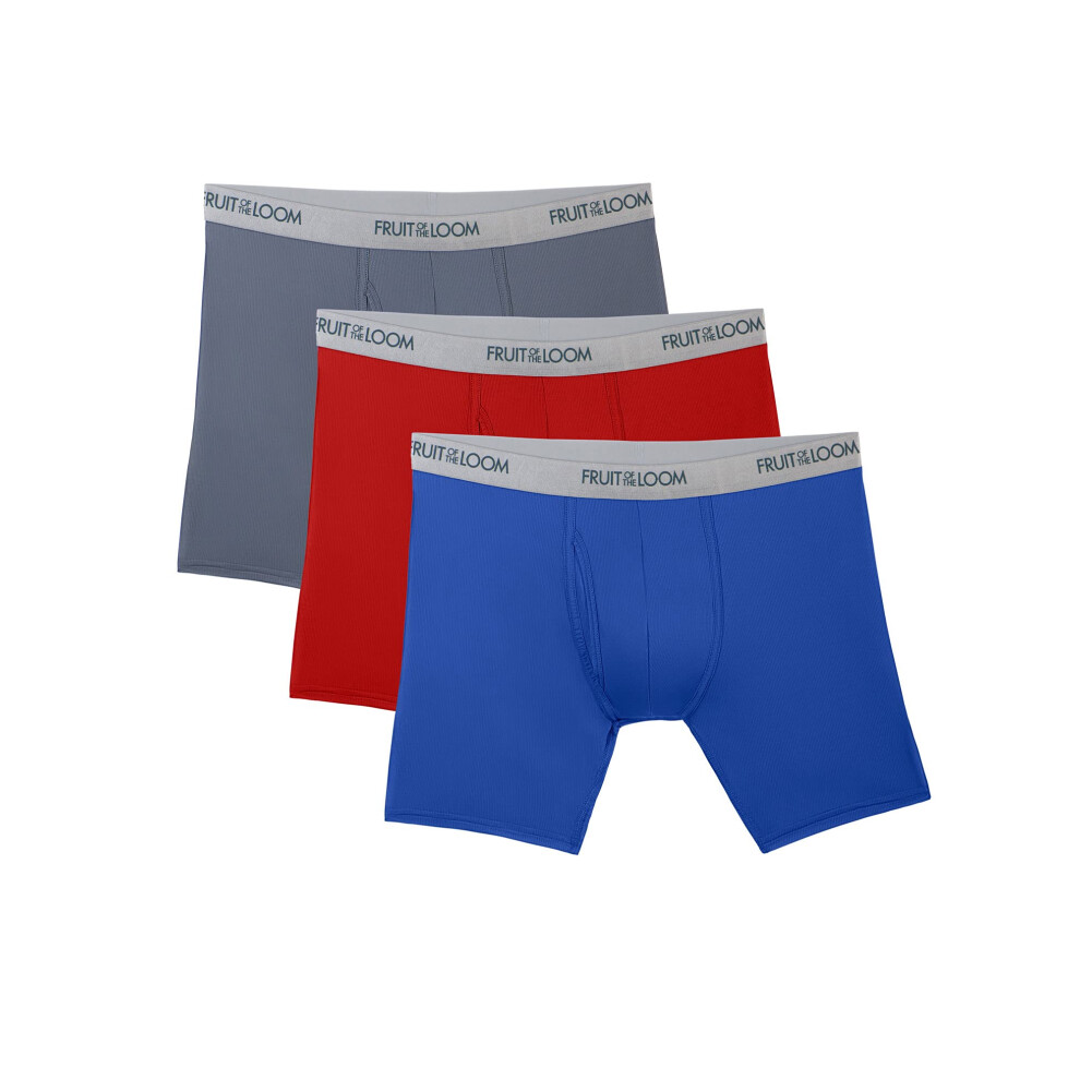 Fruit of the Loom Men's 3-Pack Everlight Boxer Briefs  Assorted  Mediu